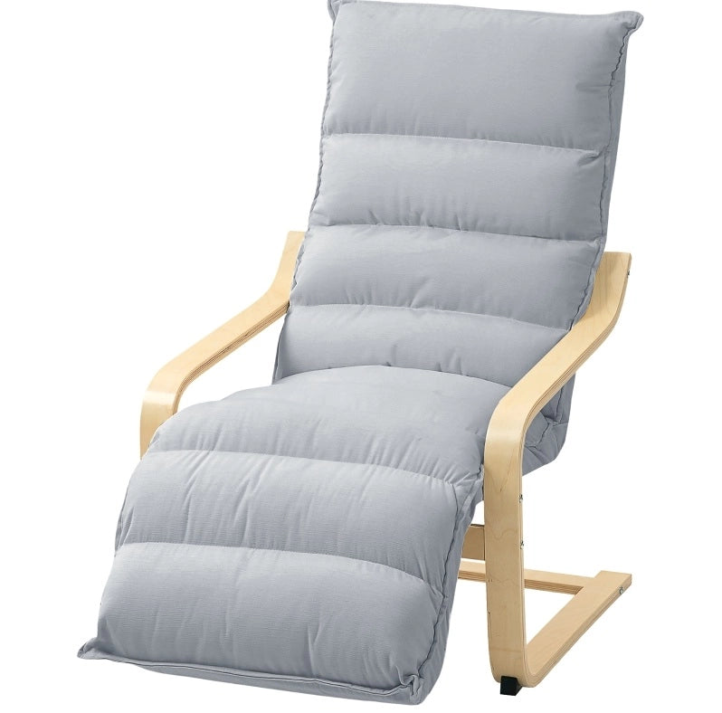 Poltrona relax grigio chiaro con poggiapiedi regolabile