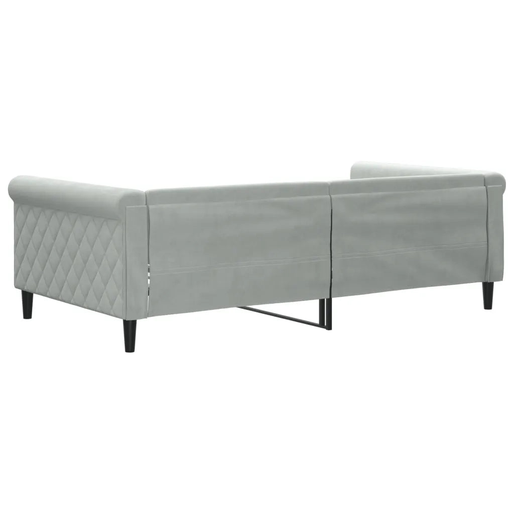 Letto da Giorno Grigio Chiaro 100x190 cm in Velluto 354262