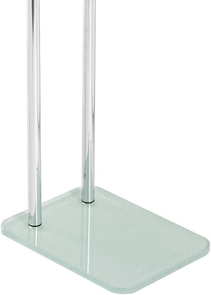 Piantana portasciugamani 2 bracci in acciaio cromato con base in vetro Art.59967