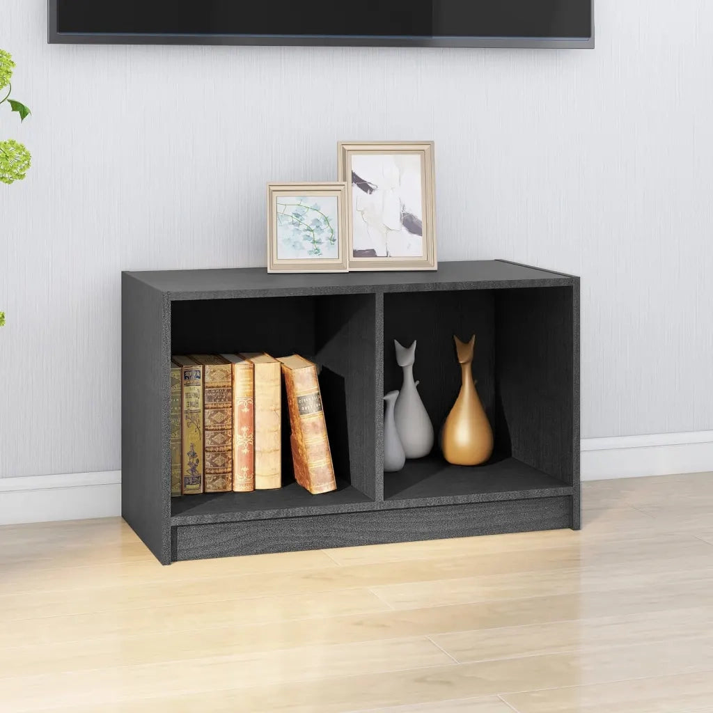 Mobile Porta TV-Mobile per TV-Credenza TV Grigio 70x33x42 cm in Legno Massello di Pino