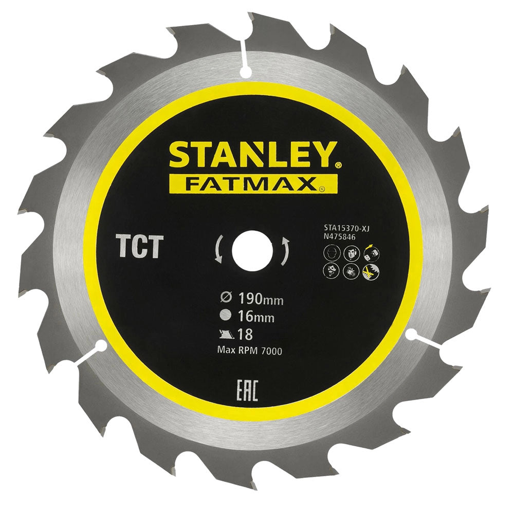 LAMA PER SEGA CIRCOLARE 'DENTI RIAFFILABILI' ø 190 mm - foro 16 mm  - STANLEY