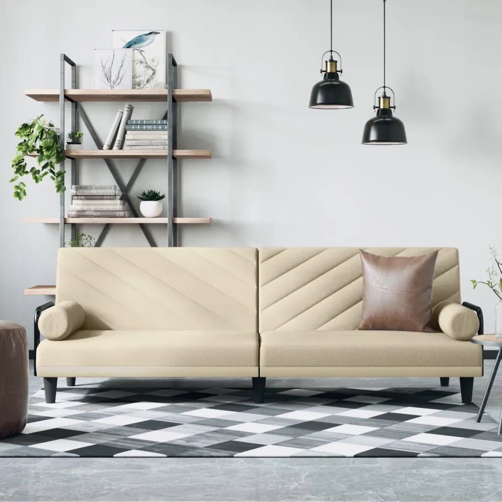 Divano letto | Sof¨¤ letto | Letto singolo con Braccioli Crema in Tessuto