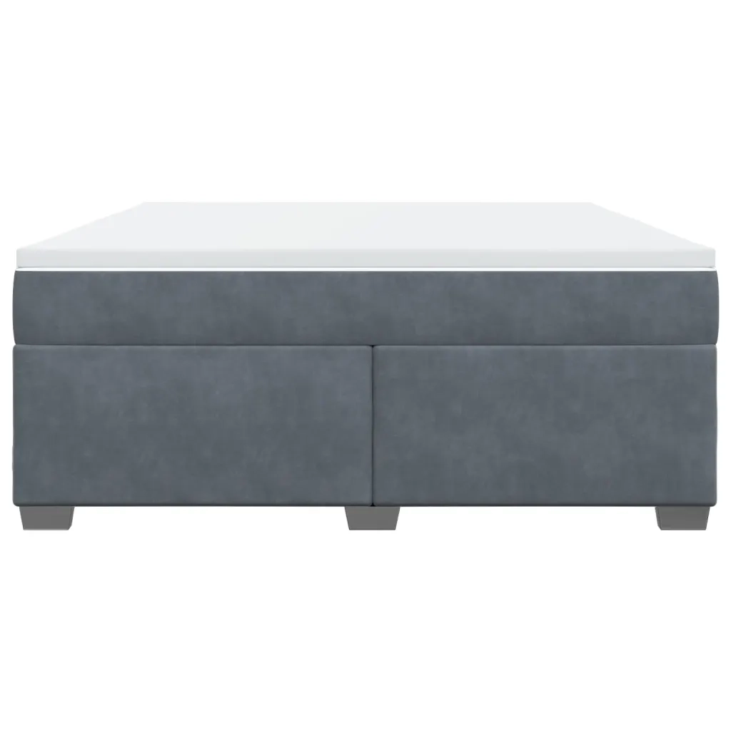 Giroletto a Molle con Materasso Grigio Scuro 180x200 cm Velluto 3285300