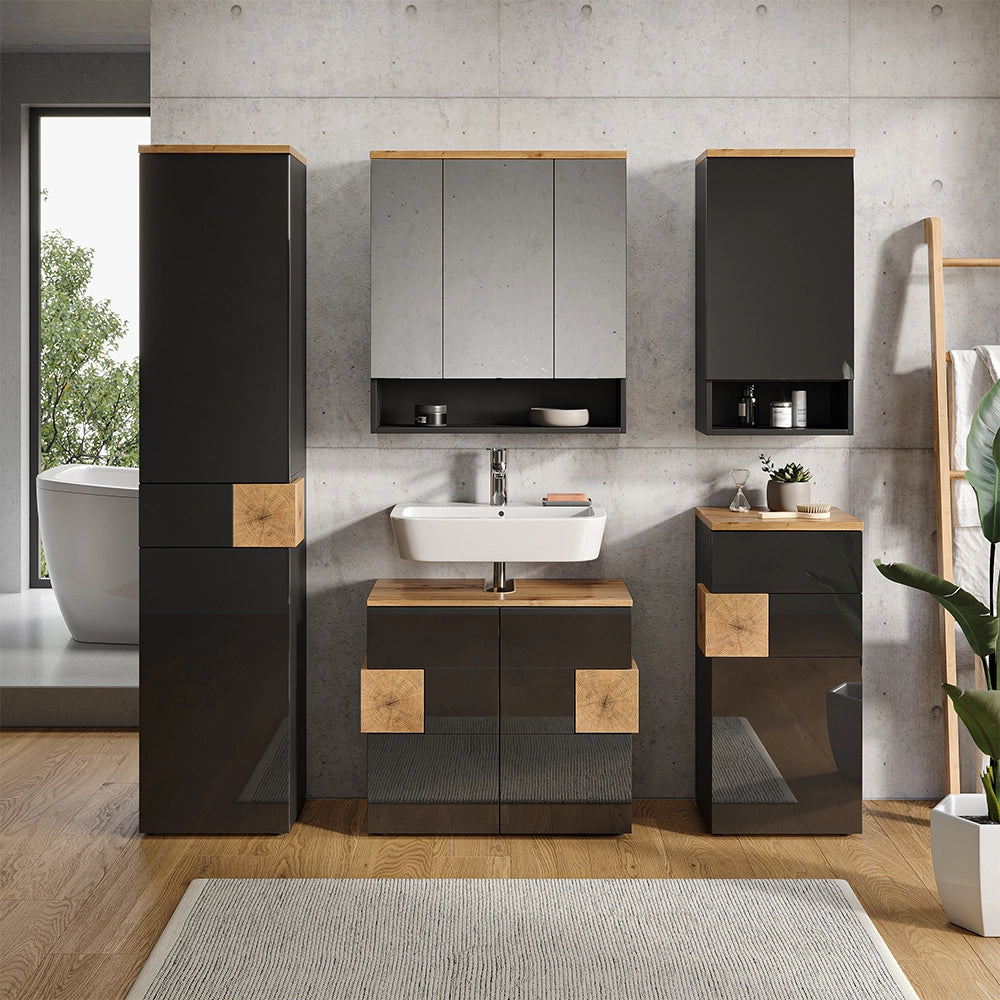 Vicco Set mobili bagno Antracite 4 parti
