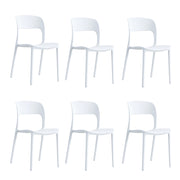 SEDIE IN POLIPROPILENE IMPILABILI 56x48x83cm BIANCHE INTERNO-ESTERNO 6PZ MEB