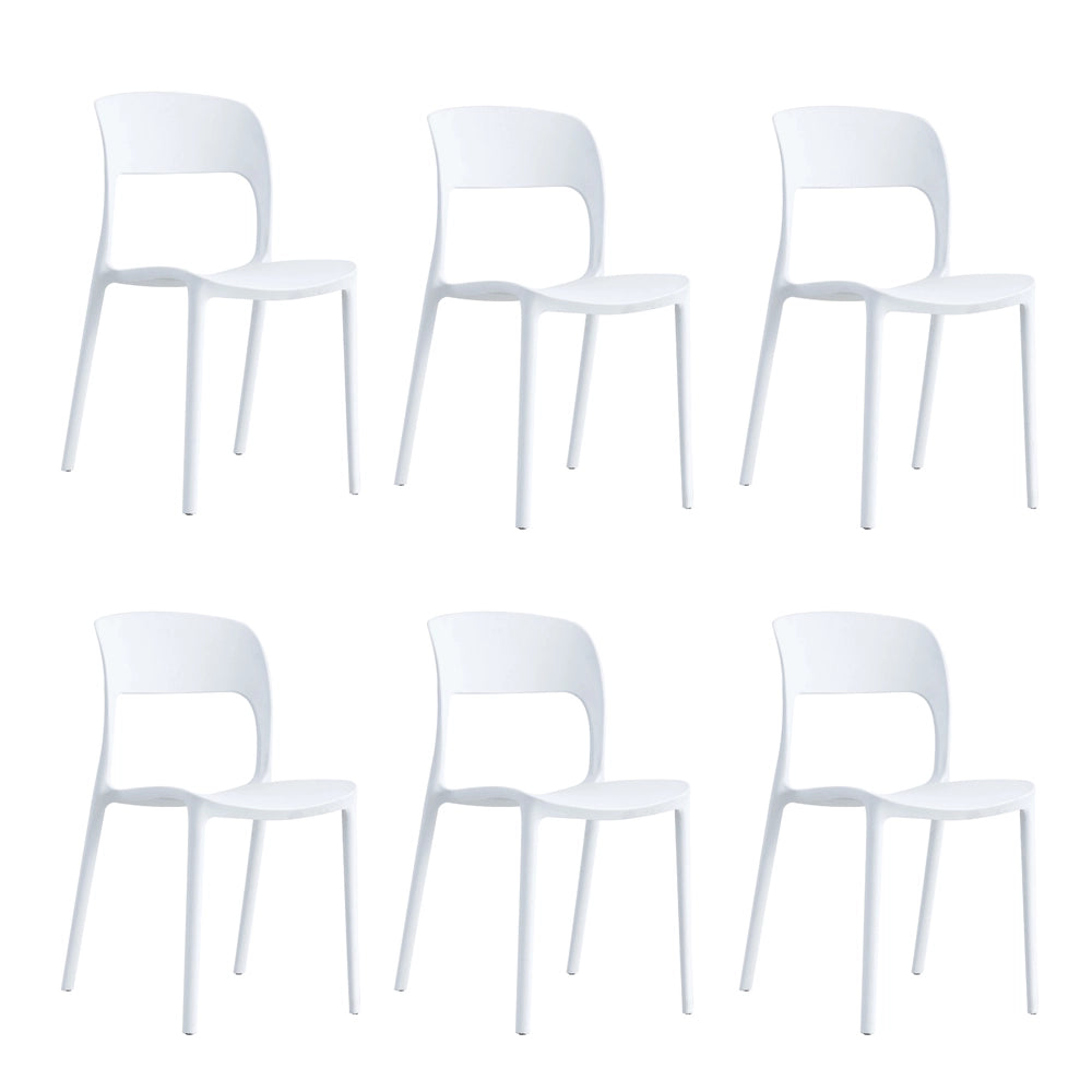 SEDIE IN POLIPROPILENE IMPILABILI 56x48x83cm BIANCHE INTERNO-ESTERNO 6PZ MEB