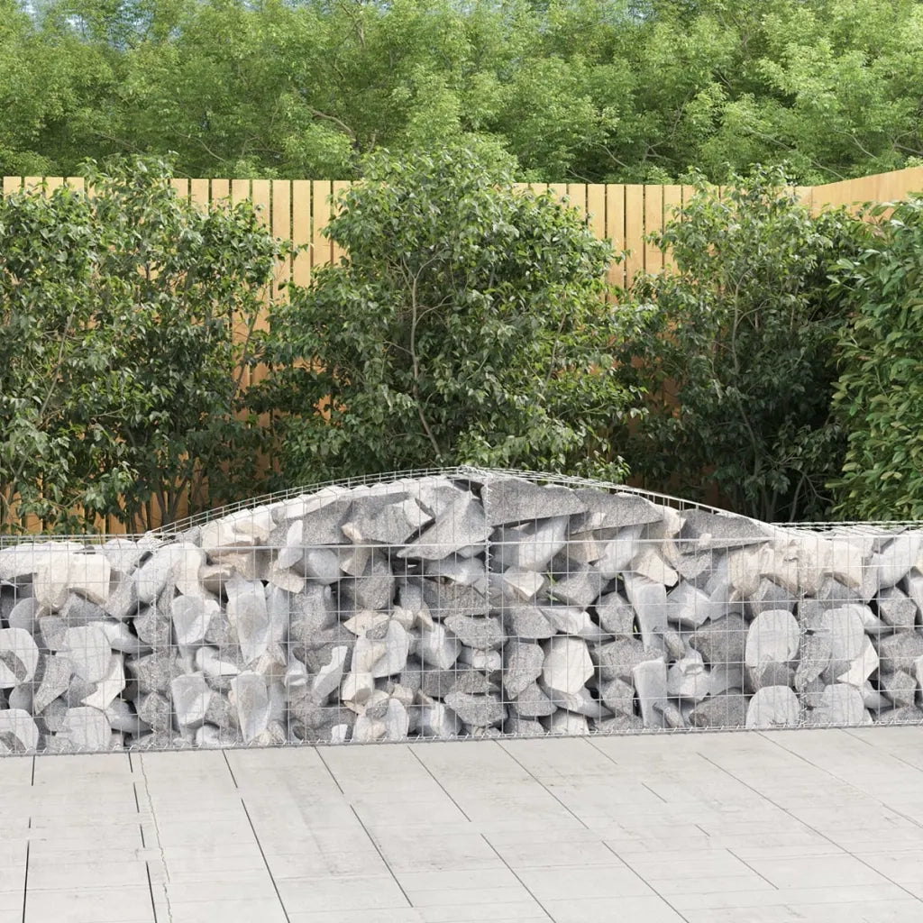 Cesti Gabbioni ad Arco 4 pz 400x50x60/80 cm Ferro Zincato 3146972