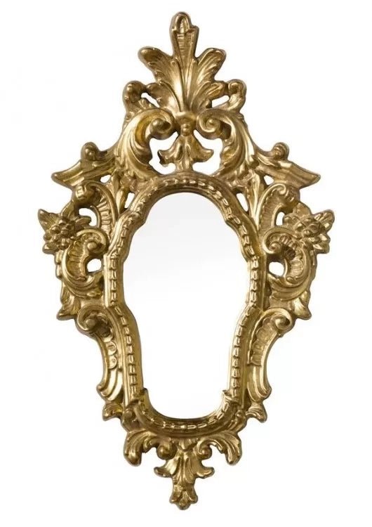 Mobili2g - specchiera in foglia oro sagomata-traforata misure: l.39 x h. 64 x p. 3