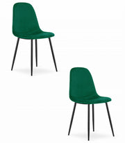 Sedia VALORA COMO - Design ergonomico in velluto verde scuro x2