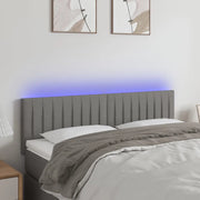 Testiera a LED-Testata con LED Grigio Scuro 144x5x78/88 cm in Tessuto 298478