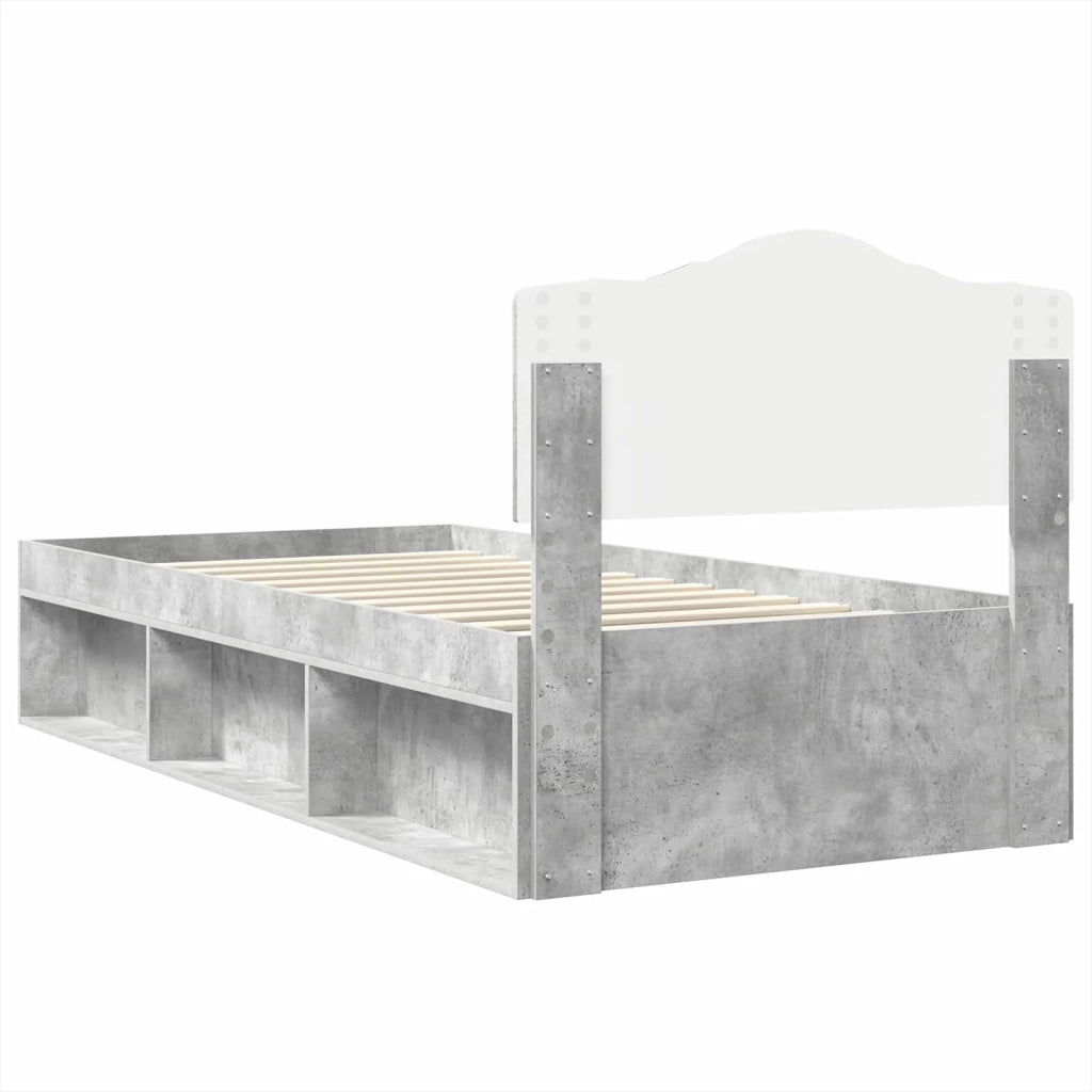 Struttura del letto Calcestruzzo 90 x 200 cm Pino massello 3412946