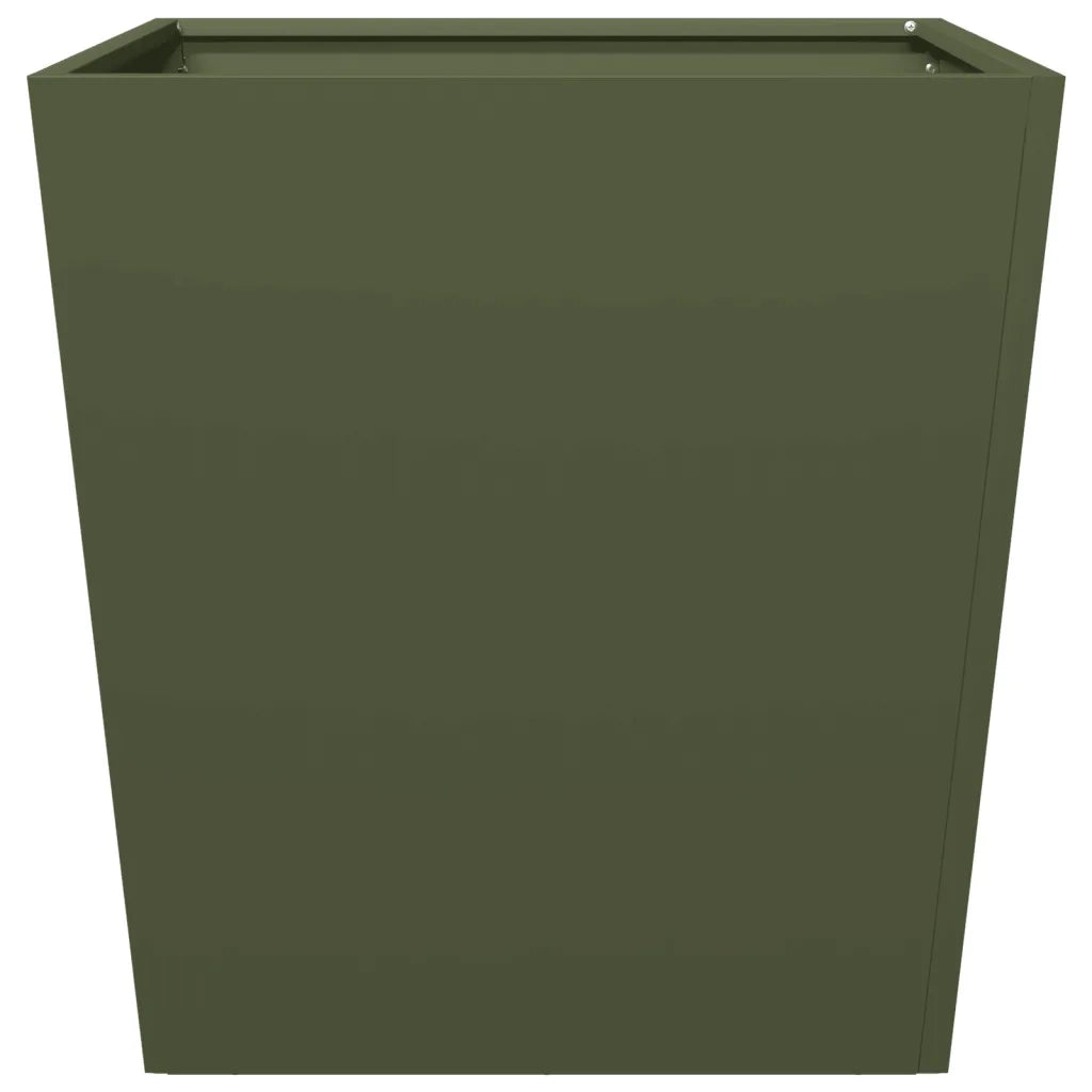 vidaXL Fioriere da Giardino 2 pz Verde Oliva 50x50x50 cm in Acciaio