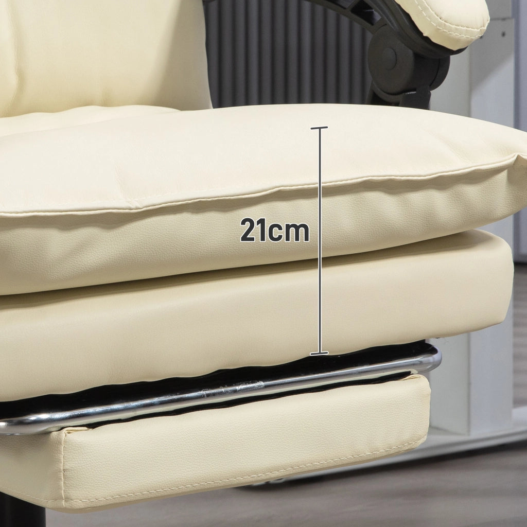 Sedia da Ufficio Ergonomica Reclinabile ¨C zephmum ¨C Beige con Poggiapiedi