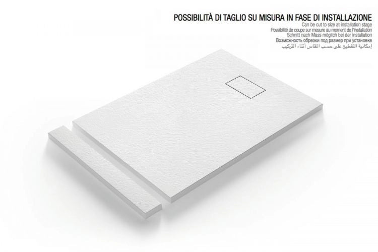 Piatto doccia in acrilico STONE ESSENCE - Bianco - Misura: 80 x 140 cm