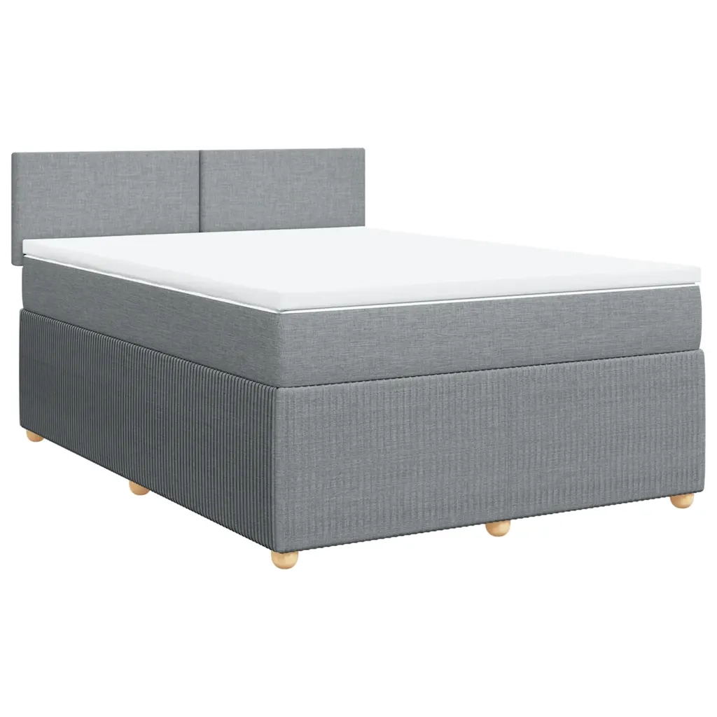 Giroletto a Molle con Materasso Grigio Chiaro 140x200cm Tessuto 3287472