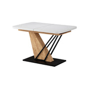 Vicco tavolo da pranzo allungabile Rovere bianco/dorato 120 x 80 cm 2 parti