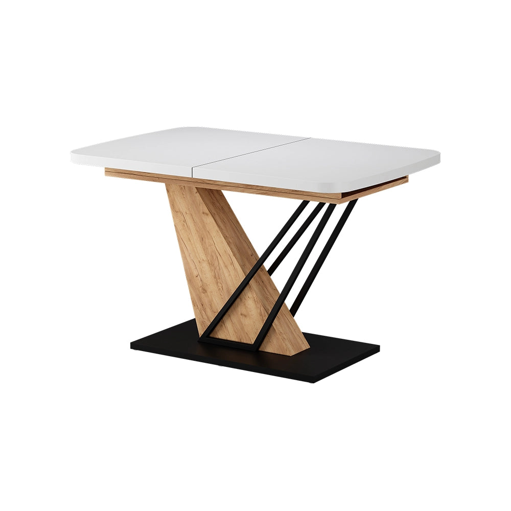 Vicco tavolo da pranzo allungabile Rovere bianco/dorato 120 x 80 cm 2 parti