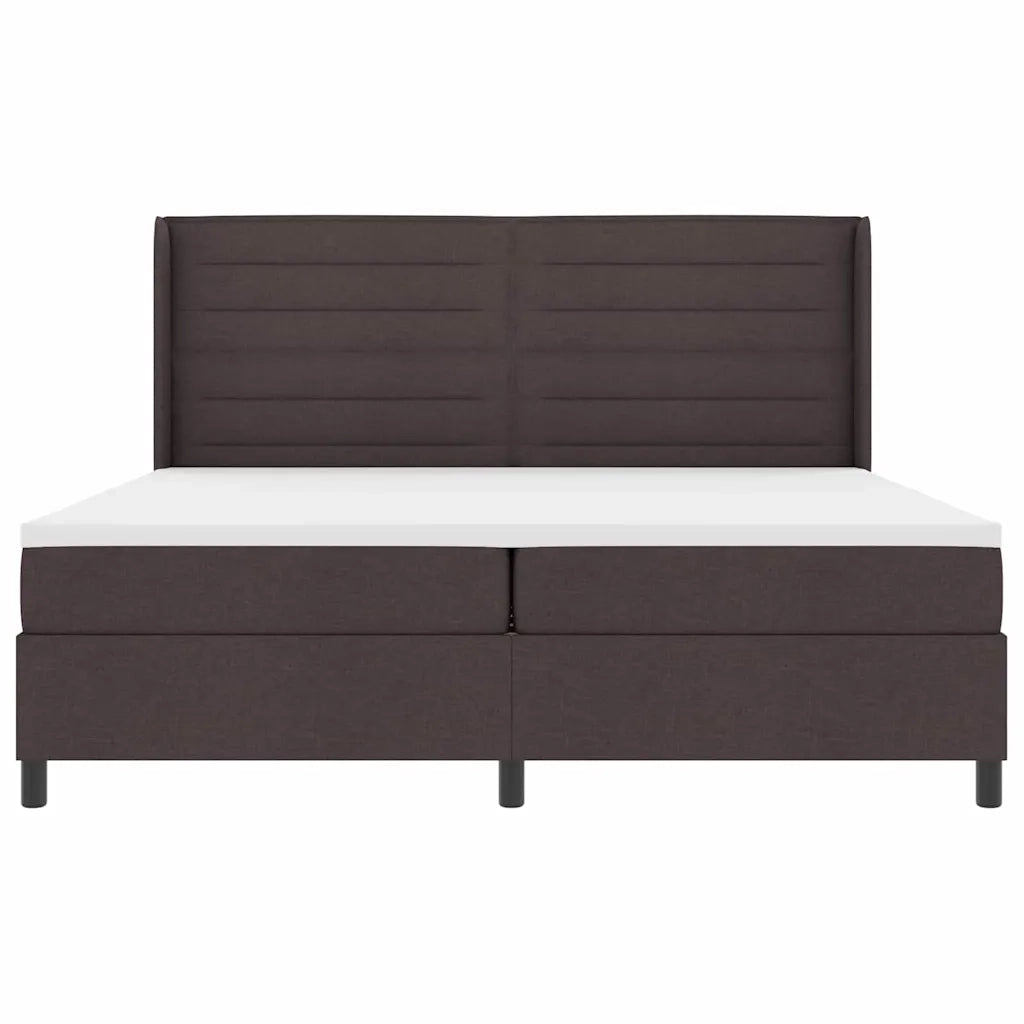 Letto a Sorgente LED Marrone Scuro 200 x 200 cm Tessuto 3343465
