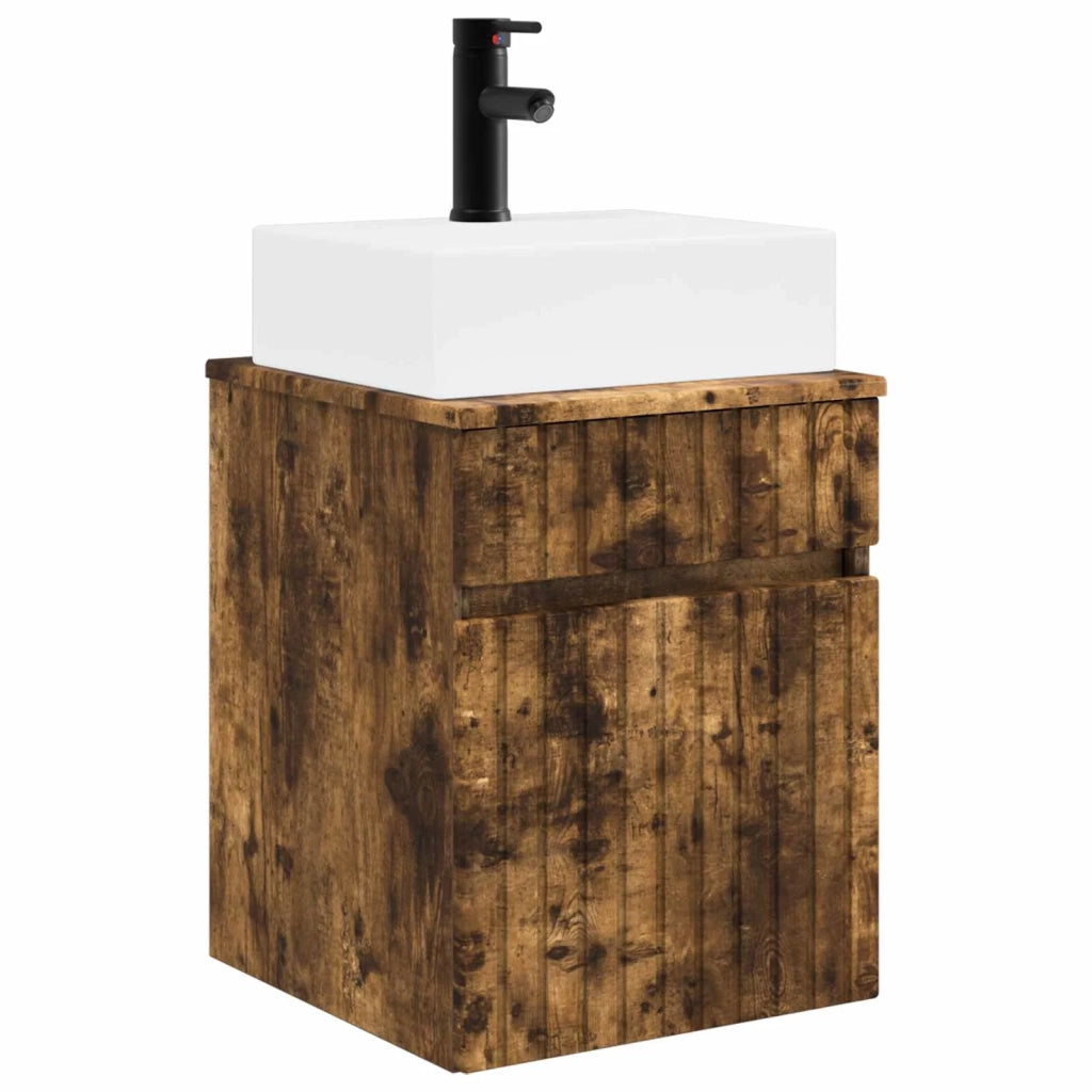 Mobile Lavabo da Parete Rovere Fumo 39 x 41 x 62,5 cm 890577