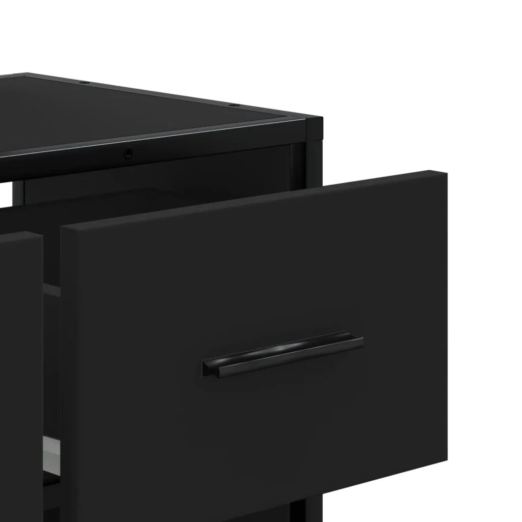 Mobile TV multimediale mensola TV credenza mobile TV sala da pranzo soggiorno camera da letto 60 x 31 x 39,5 cm legno ingegnerizzato e metallo nero 02_0026132