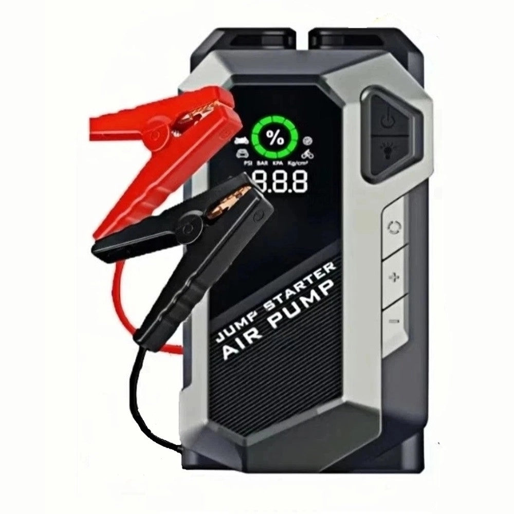 Trade Shop - Avviatore Di Emergenza Per Auto Portatile Con Compressore D'aria Torcia Power Bank 4in1 -