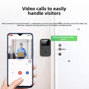 Deurbell' a Video - Camera a Punto Fermo per Sicurezza di Casa - Audio a Due Vie - Visibilità Notturna - 10x7x7cm - Nero