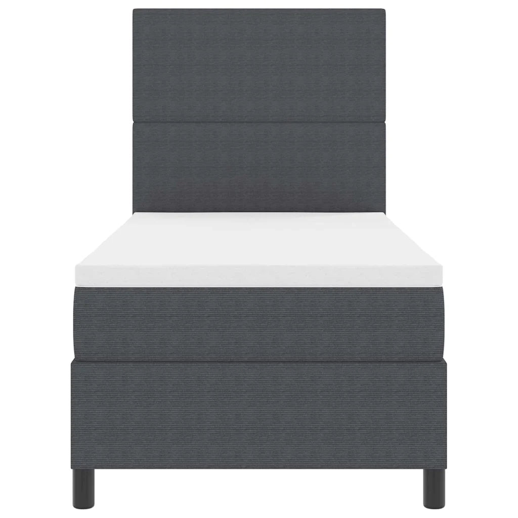 Letto a molle con testiera Grigio Scuro e Bianco 100 x 200 cm 3337544