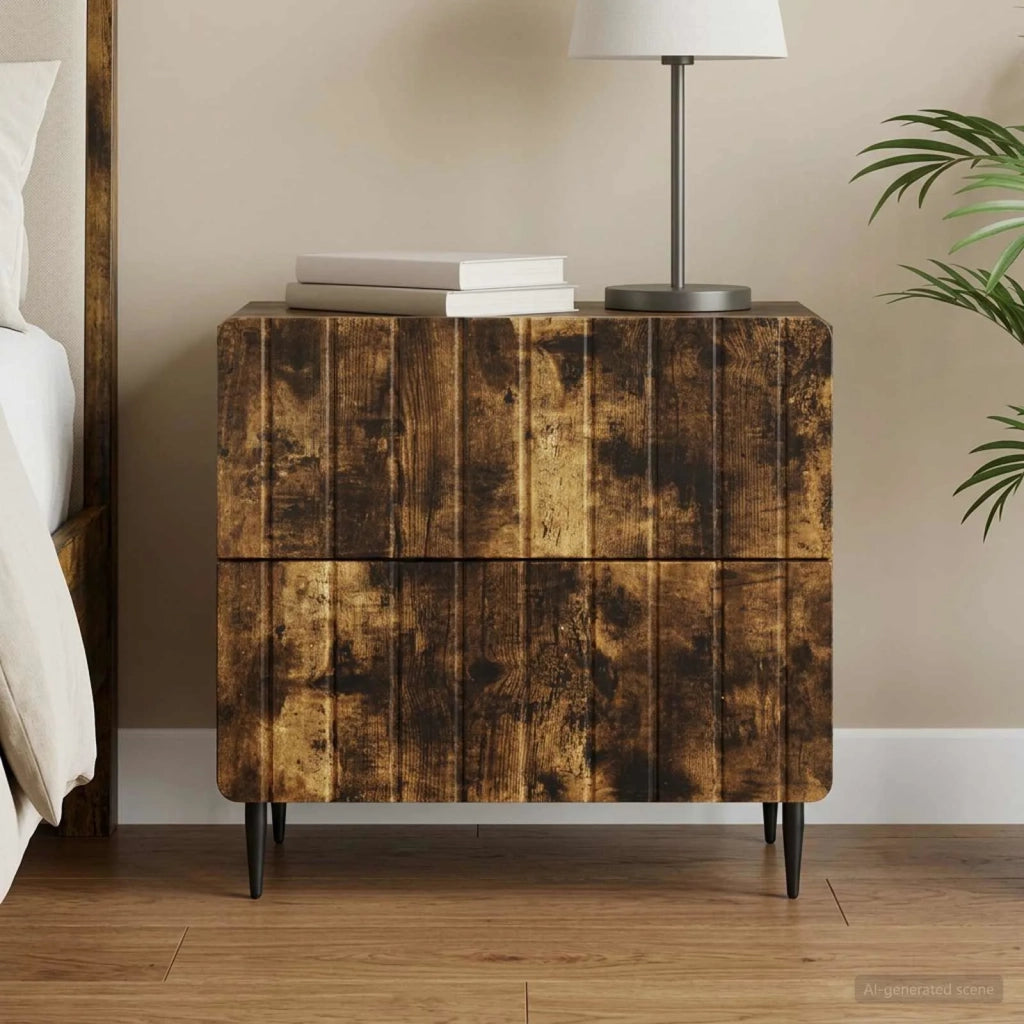 Armadio da Notte Rovere Fumo 62 x 34,5 x 49,5 cm 894320