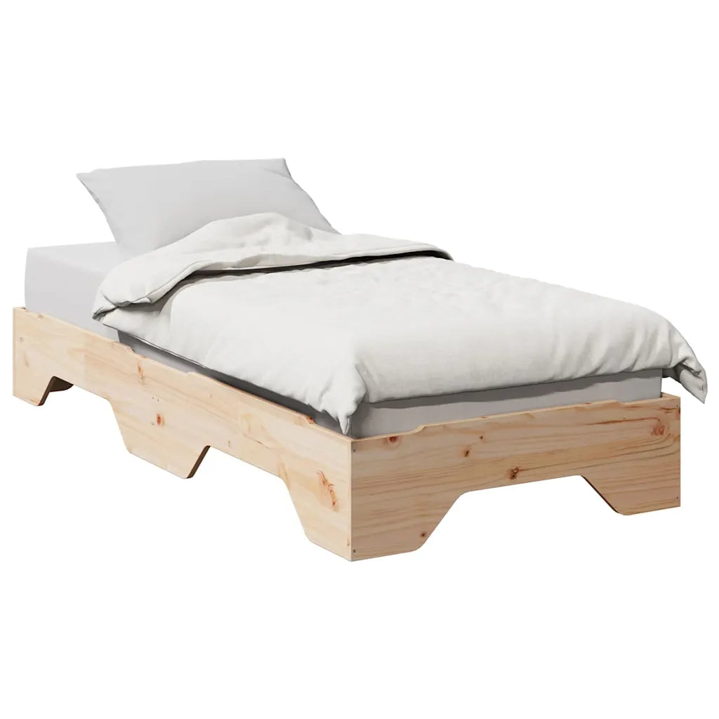 Giroletto senza Materasso Impilabile 75x190 cm Legno Massello 859211