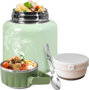 Contenitore termico per cibo 900 ml - Acciaio inossidabile - Contenitore di conservazione del calore con isolamento 24 ore e coperchio pieghevole