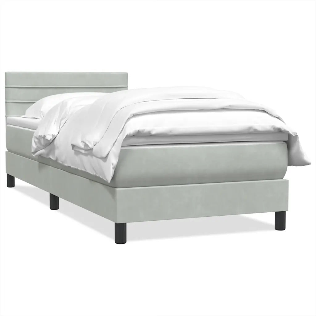 Giroletto a Molle con Materasso grigio chiaro 90x210 cm Velluto 3316287
