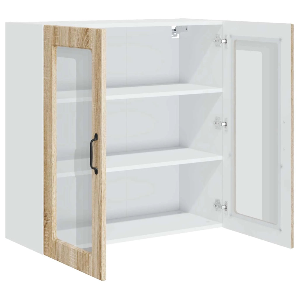 Mobile da cucina moderno a parete con ripiani 80 x 31 x 80 cm realizzato in legno composito di rovere Sonoma 02_0054410