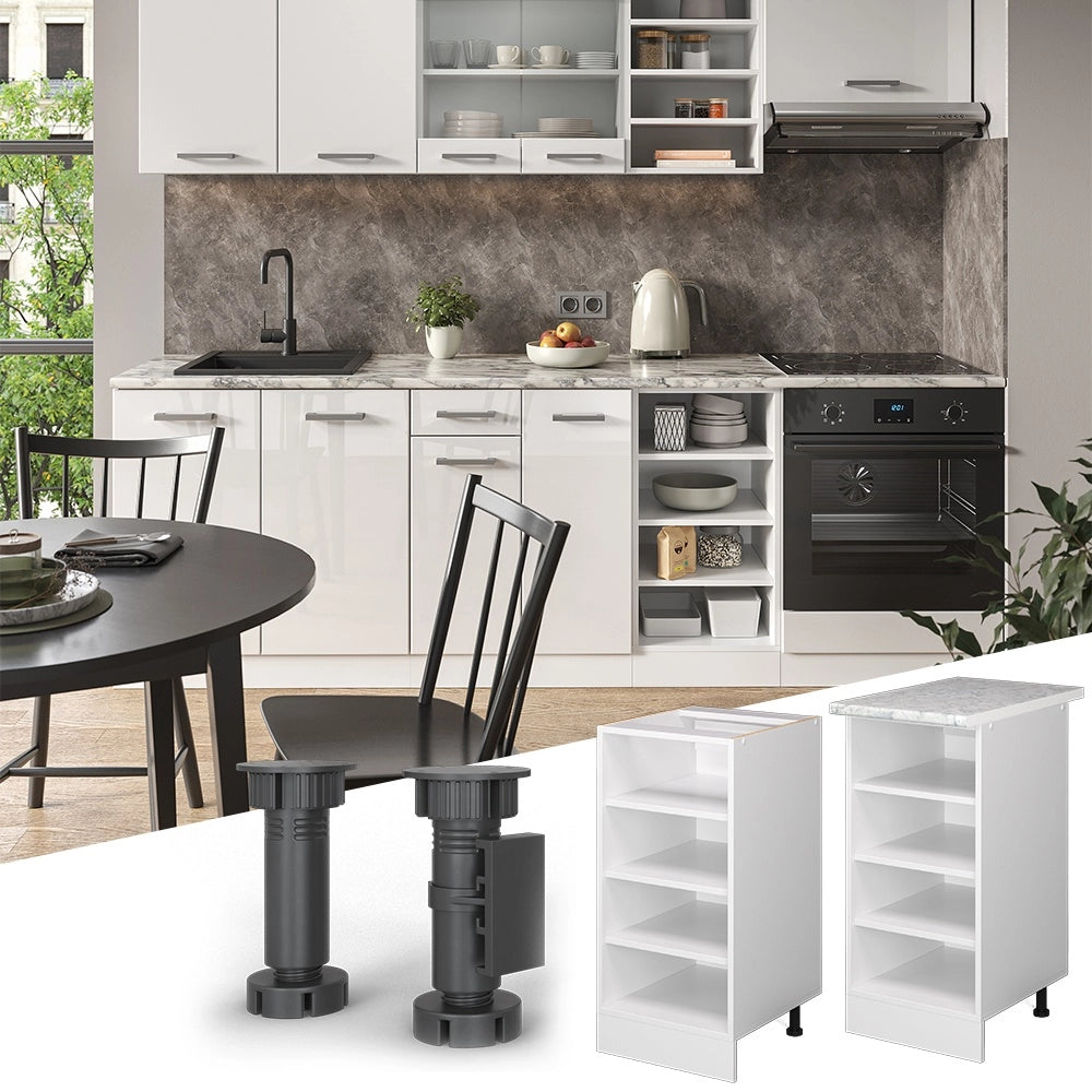 Scaffale da cucina R-Line Bianco/Bianco 40 cm, PL Marmo Vicco