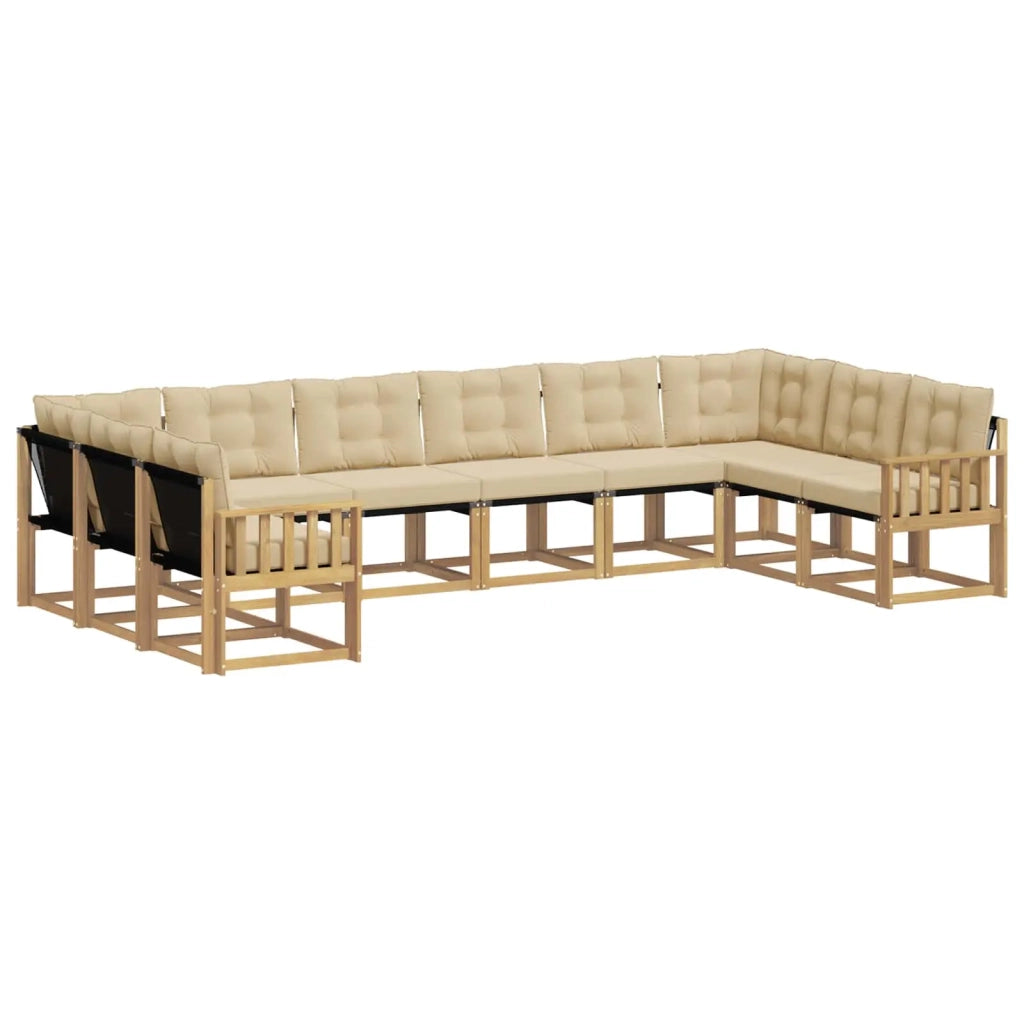 Set di divani da esterno 10 pz Bianco e Beige 3389907
