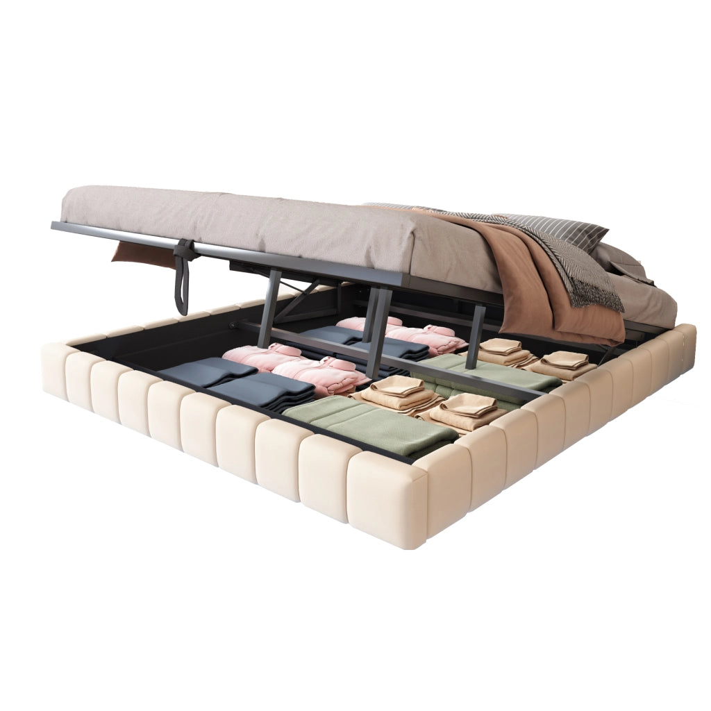 letto imbottito lino beige 180 x 200 cm