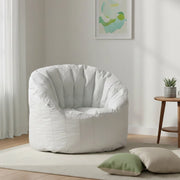 Poltrona imbottita Allos, colore bianco, Misure 80 x 80 x 80 cm
