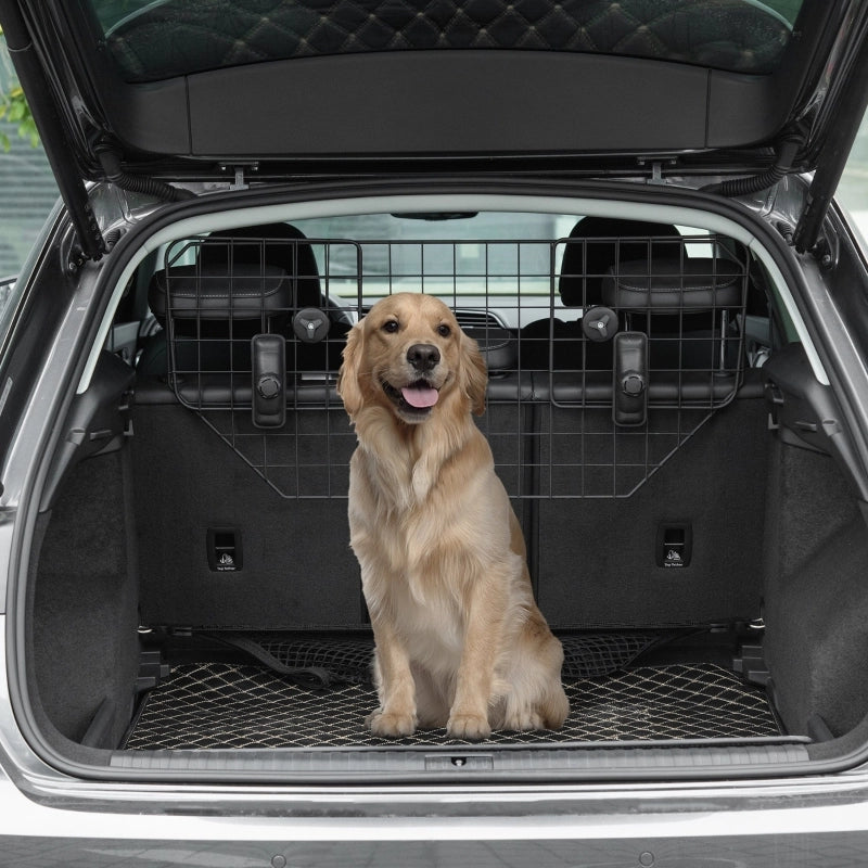 Rete divisoria universale per cani da auto, protezione per bagagliaio, regolabile da 90 a 120 cm, in metallo