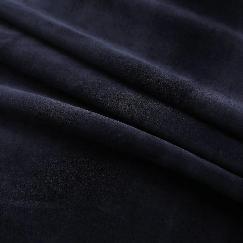 Tende Oscuranti con Anelli 2 pz Nere in Velluto 140x175 cm 134488