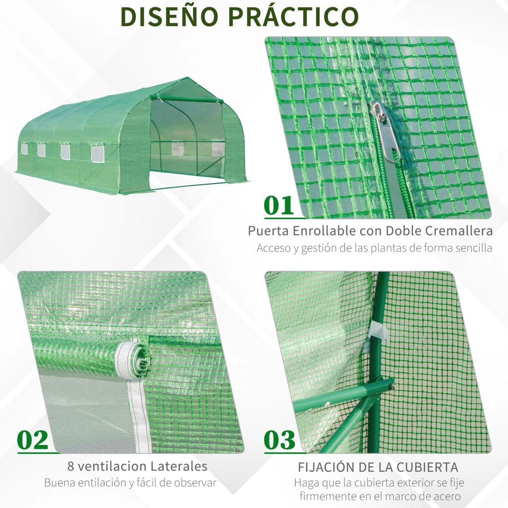 Serra da giardino 6x3x2 m ¨C Xylo ¨C Verde per coltivazione piante