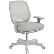 Sedia da ufficio con schienale in mesh, seduta regolabile, braccioli e rotelle ¨C Zephmum ¨C Grigio