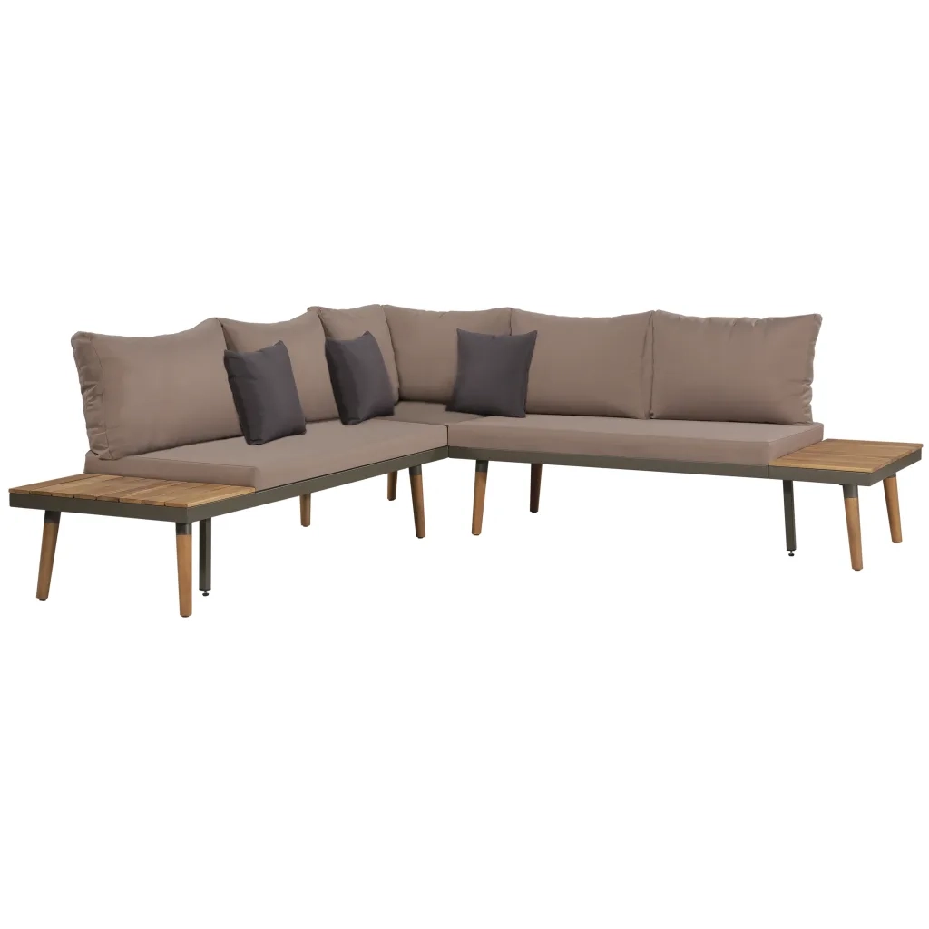 Set Divani da Giardino 4 pz con Cuscini Legno di Acacia Marrone cod mxl 52094