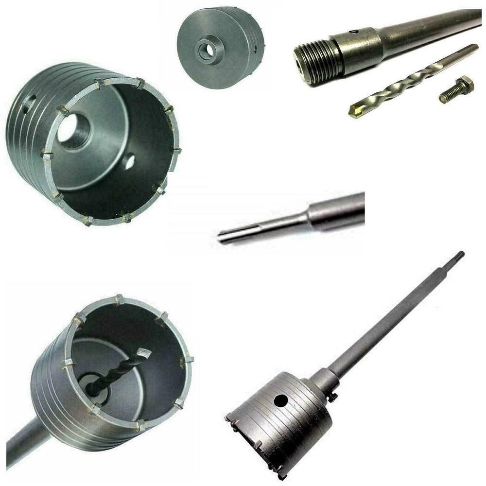 Trade Shop - Fresa A Tazza 110 Mm Carotatrice Con Asta Sds Plus 80 Cm Calcestruzzo Cemento -