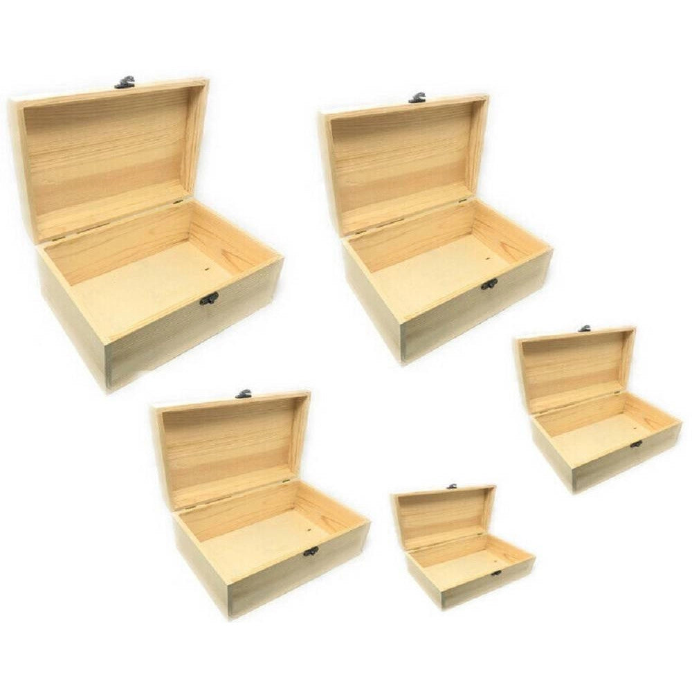 Trade Shop - Set 5 Scatole In Legno Matrioska Baule X Decoupage Scatola Cofanetto Portagioie -