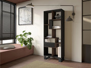 Libreria scaffale, 174x67x31, Design industriale, Nero e Rovere scuro RF4118