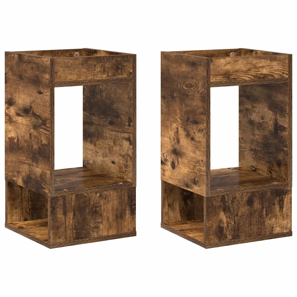 Tavolino 2 pcs Rovere fumé 30 x 30 x 56 cm Legno multistrato