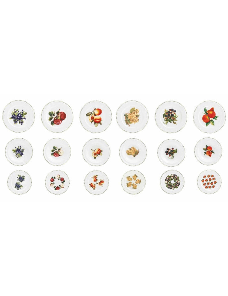 Servizio tavola 18 pz le primizie fresh fruits new bone china