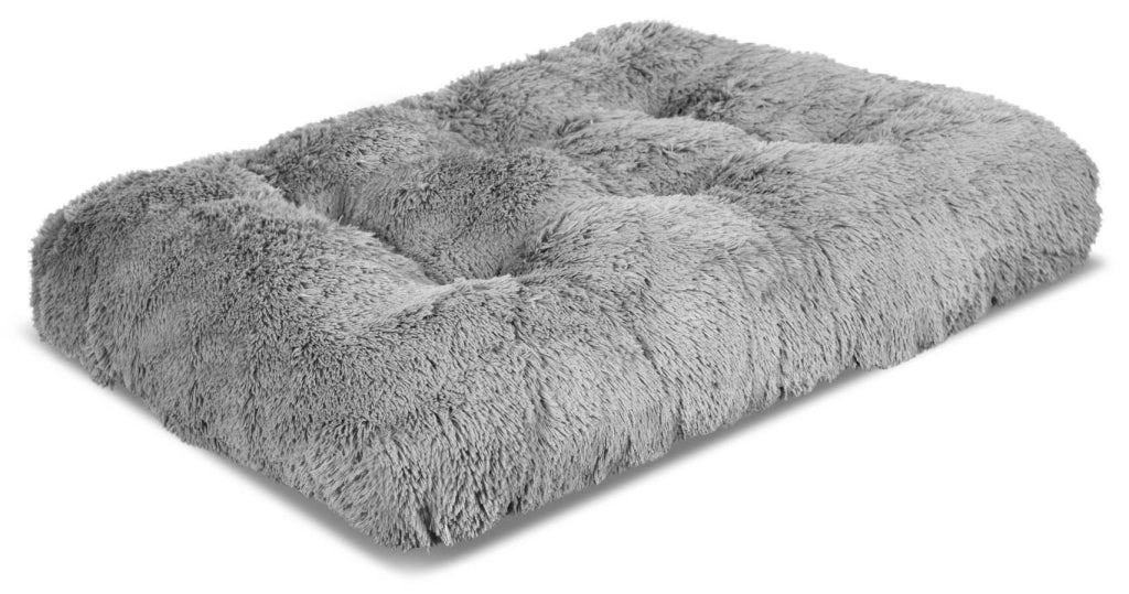 AIO FACTORY Cuscino per cuccia per cani 100x70 cm grigio chiaro peloso impermeabile