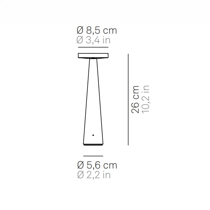 Zafferano Lampada da Tavolo Ricaricabile Angelina - Senza Fili, Testa Orientabile, Controllo Touch, Design Moderno per Interni - Colore Bianco