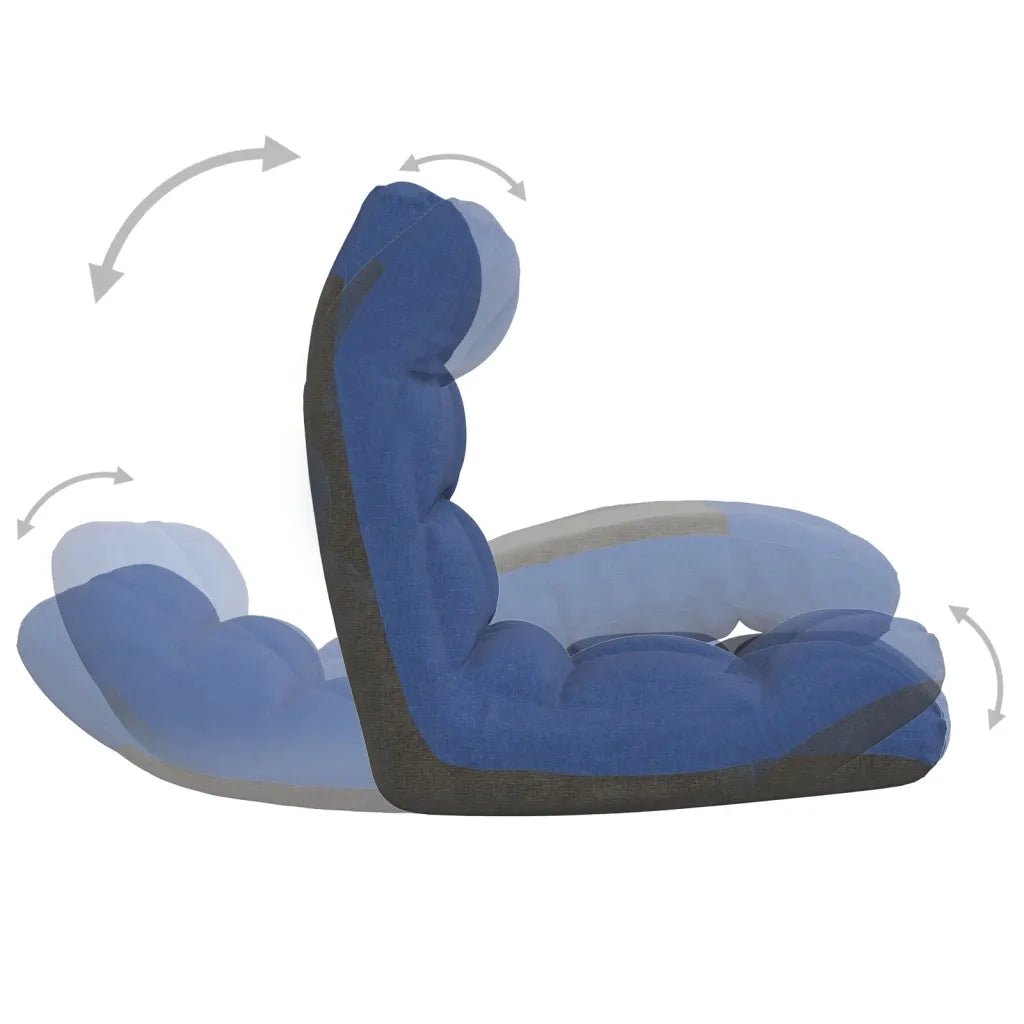 Sedia a Sdraio da Terra Pieghevole Blu in Tessuto CFW6599800