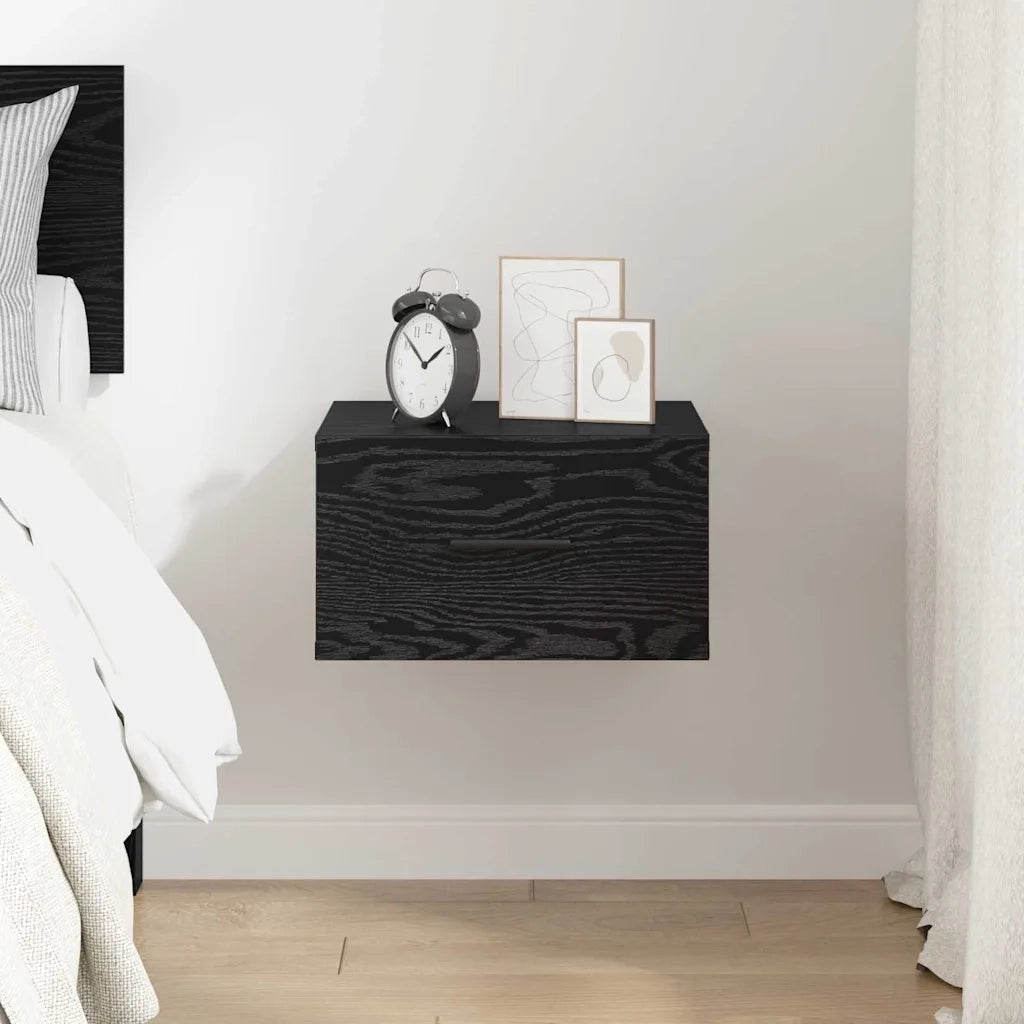 Comodino | Armadio da Notte | Mobiletto da notte Rovere nero 35 x 35 x 20 cm Legno multistrato